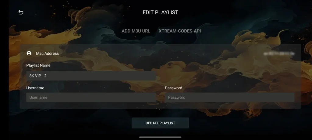 4K iptv player M3U url