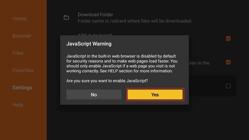 activate javascript in downloader